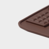 Форма для шоколада Доляна &laquo;Плитка&raquo;, силикон, 21&times;11 см, 12 ячеек (2,7&times;3,9 см), цвет коричневый