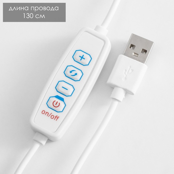 Настольная лампа Настольная лампа "Пиатти" LED 5Вт 4000К USB белый 15х25х45см RISALUX