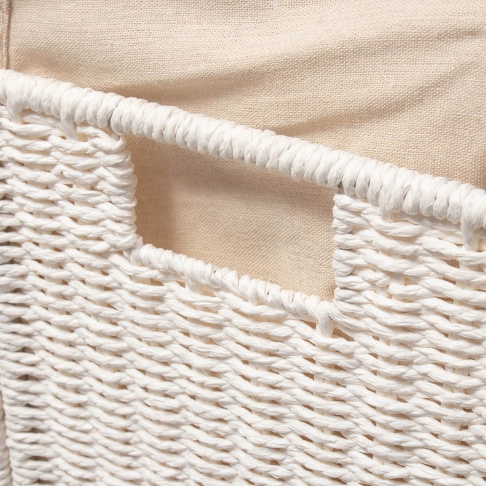 Корзина для белья LaDо́m &laquo;Классика&raquo;, прямоугольная, 45&times;27&times;64 см, белая