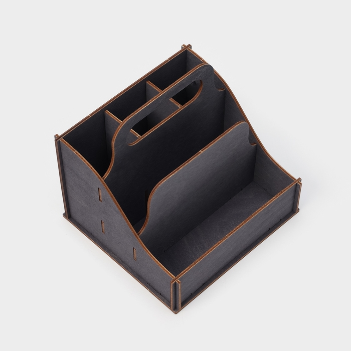 Подставка - органайзер деревянный для специй с ручкой Доляна, 17&times;16&times;16 см, цвет тёмный