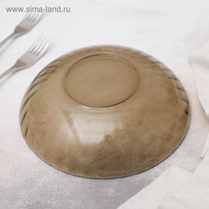 Тарелка глубокая стеклянная Elica, 600 мл, d=18 см, цвет коричневый