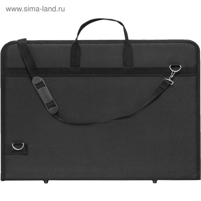 Папка для чертежей и рисунков для художников А2, 640 х 450 х 30 мм, с ручками, текстильная, Estado, чёрная