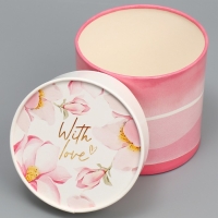 Набор шляпных коробок 2 в 1, упаковка подарочная, &laquo;With love&raquo;, 13 х 13, 16 х 16 см