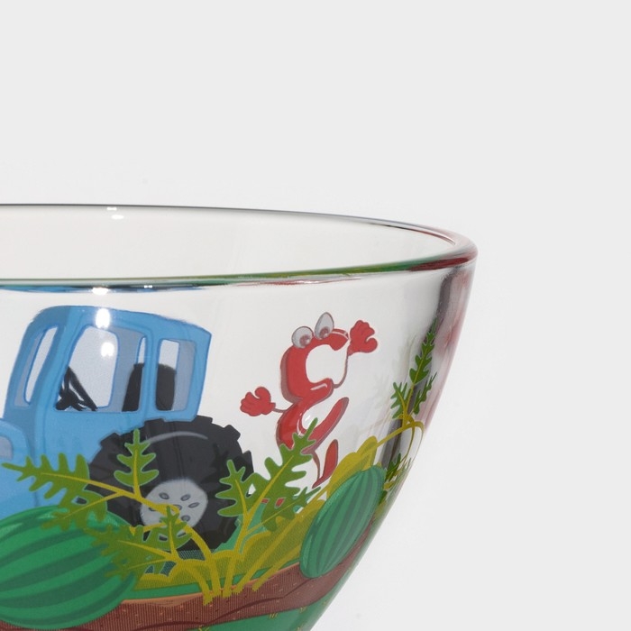 Салатник «Синий трактор. Цифры», 500 мл, d=13 см, h=6,7 см, стекло Салатник «Синий трактор. Цифры», 500 мл, d=13 см, h=6,7 см, стекло