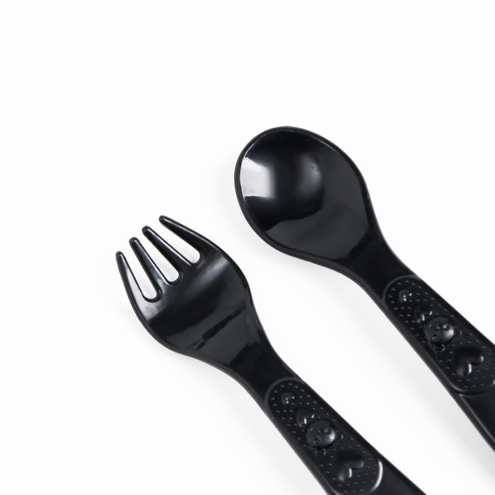 Набор детской посуды &laquo;Люблю есть&raquo;, тарелка на присоске 250мл, вилка, ложка