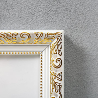 Фоторамка пластик 30х30 см, золото с белым ( пластиковый экран )