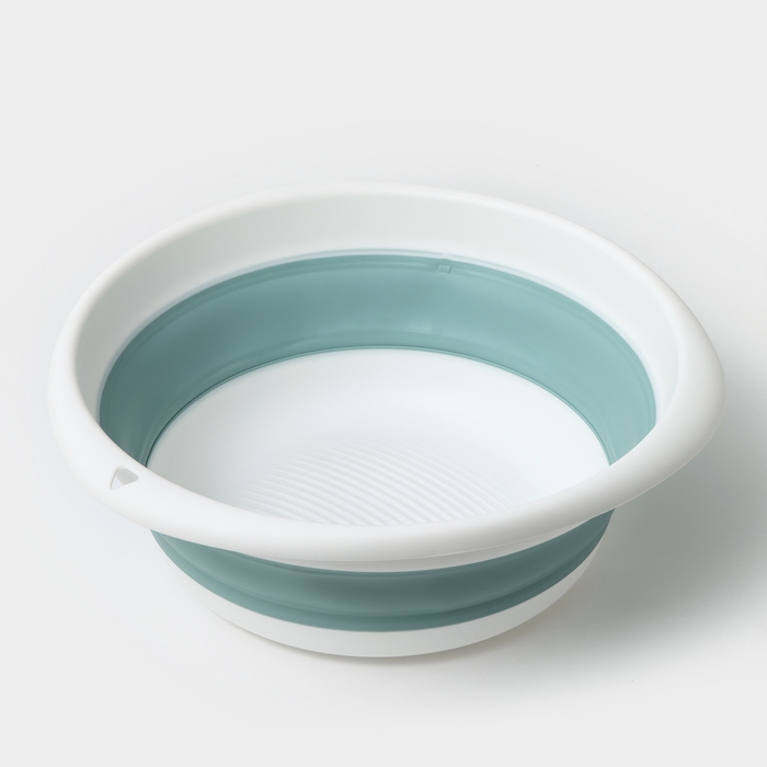 Таз складной «Флекс», 10 л, 39.5×40×5.5 см, цвет морская волна Таз складной «Флекс», 10 л, 39.5×40×5.5 см, цвет морская волна