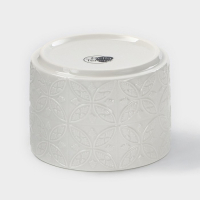 Банка для хранения сыпучих продуктов BellaTenero &laquo;Листья&raquo;, 330 мл, d=10 см, с бамбуковой крышкой, фарфоровая, цвет белый