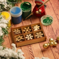 Набор заготовок для творчества &laquo;Снежинки&raquo;, 6 видов, 24 шт, размер 3х3 см