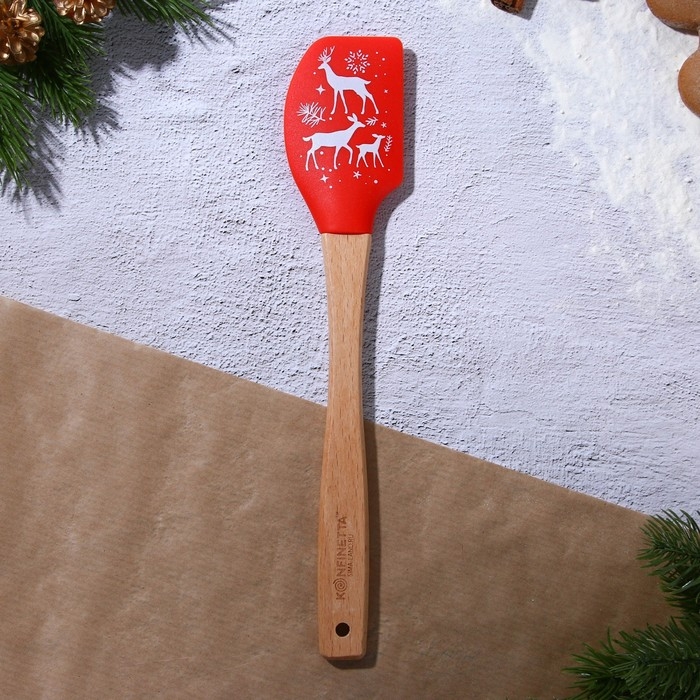 Новый год. Лопатка силиконовая &laquo;Олени&raquo;, 26 х 5 см