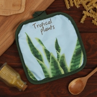 Прихватка Доляна "Tropical" цв.голубой 17*17 см 100% п/э Прихватка Доляна "Tropical" цв.голубой 17*17 см 100% п/э