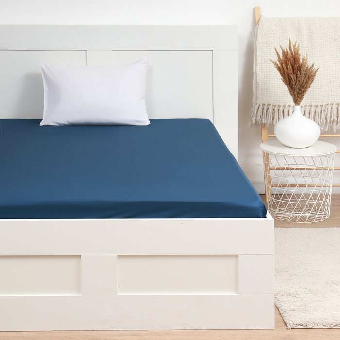 Простыня на резинке LoveLife Sea depth 160*200+25 см, сатин, 125г/м&sup2;