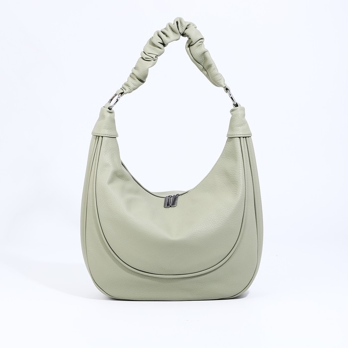 Сумка-мешок на молнии, наружный карман, длинный ремень, цвет зелёный Сумка-мешок на молнии, наружный карман, длинный ремень, цвет зелёный