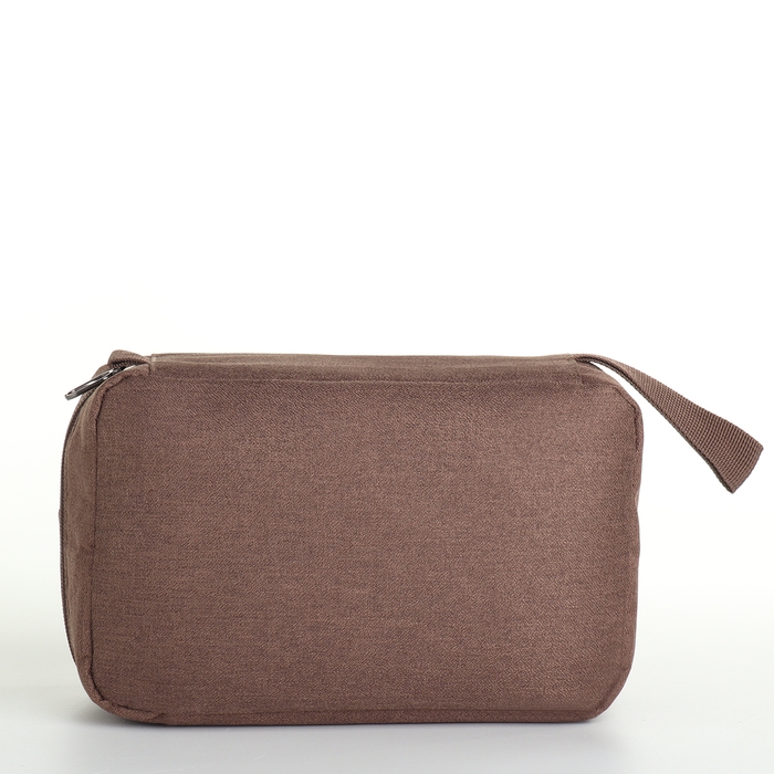 Косметичка-несессер на молниях, цвет коричневый