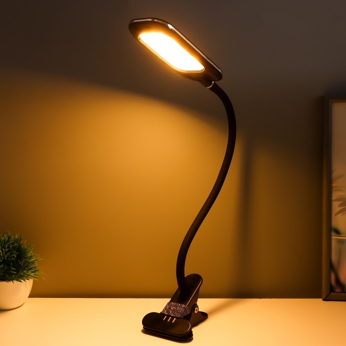 Настольная лампа Настольная лампа "Лисен" LED 5Вт 3000-6000К USB черный 6,5х29х35 см RISALUX