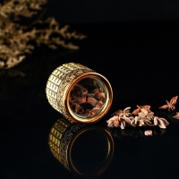 Баночка стеклянная для специй &laquo;Голд&raquo;, 100 мл, 5,7&times;5,5, цвет золотой