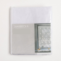 Тюль на кухню без шторной ленты, размер 170х140 см, цвет белый, 100% полиэстер Тюль на кухню без шторной ленты, размер 170х140 см, цвет белый, 100% полиэстер