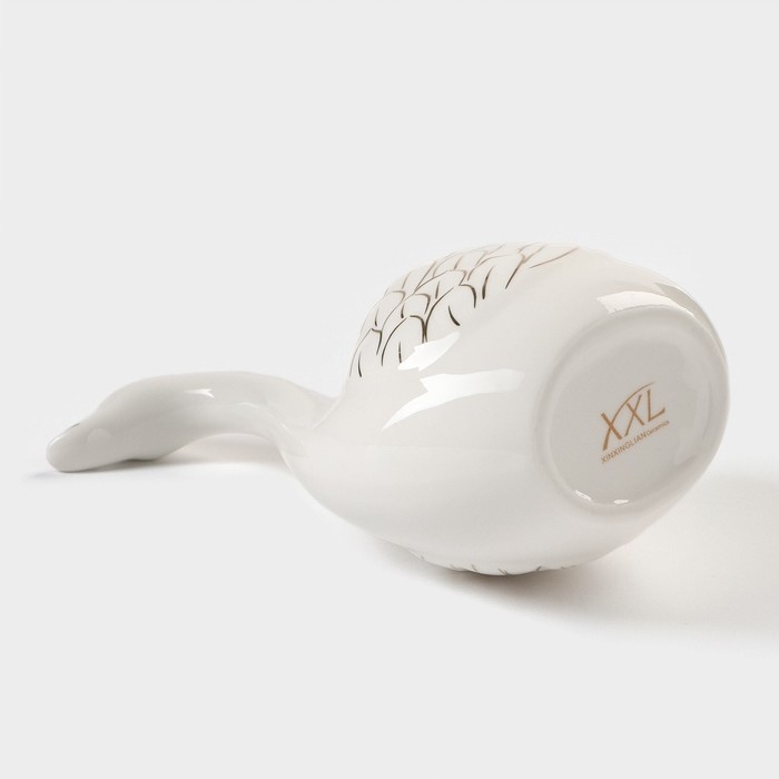 Подставка для столовых приборов &laquo;Лебедь&raquo;, 5 предметов: подставка 9&times;6,5&times;16,5 см, 2 ложки, 2 вилки, цвет белый