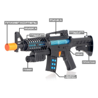 Автомат М16, световые и звуковые эффекты, работает от батареек Автомат М16, световые и звуковые эффекты, работает от батареек