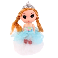 Кукла-брелок &laquo;Девочка&raquo; на белом помпоне, 14 см