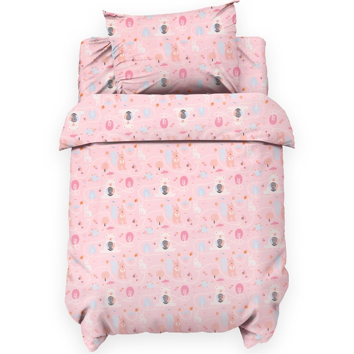 Комплект постельного белья LoveLife Комплект постельного белья LoveLife "Лесные жители" 112*143 см, 60*120+20 см, 40*60 см, сатин, 100% хлопок