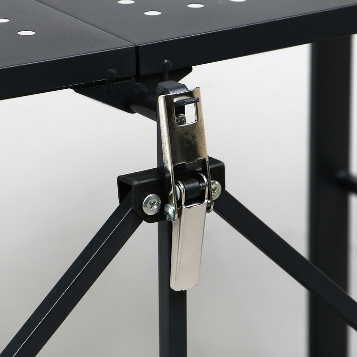 Стеллаж складной на колесах, 2 полки, 71,5&times;34&times;55, цвет чёрный матовый