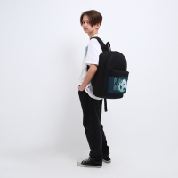 Рюкзак школьный детский для мальчика &laquo;Футбол&raquo;, 33х13х37, отд на молнии, н/карман, чёрный