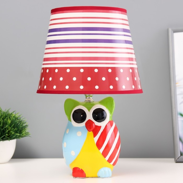 Настольная лампа Настольная лампа "Совушка" Е14 40Вт цветной 20х20х32см