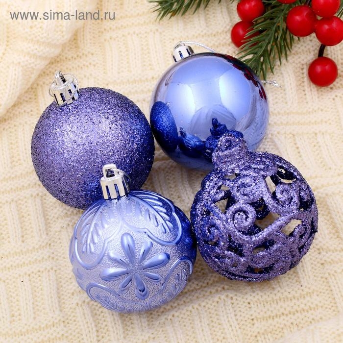 Набор шаров пластик d-6 см, 12 шт "Сильва"