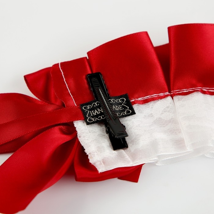 Карнавальная повязка &laquo;Лолита&raquo;, цвет красный с белым кружевом