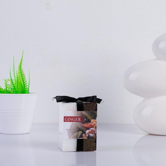 Свеча куб 5х7,5см, Свеча куб 5х7,5см, "Кристаллический узор", имбирь