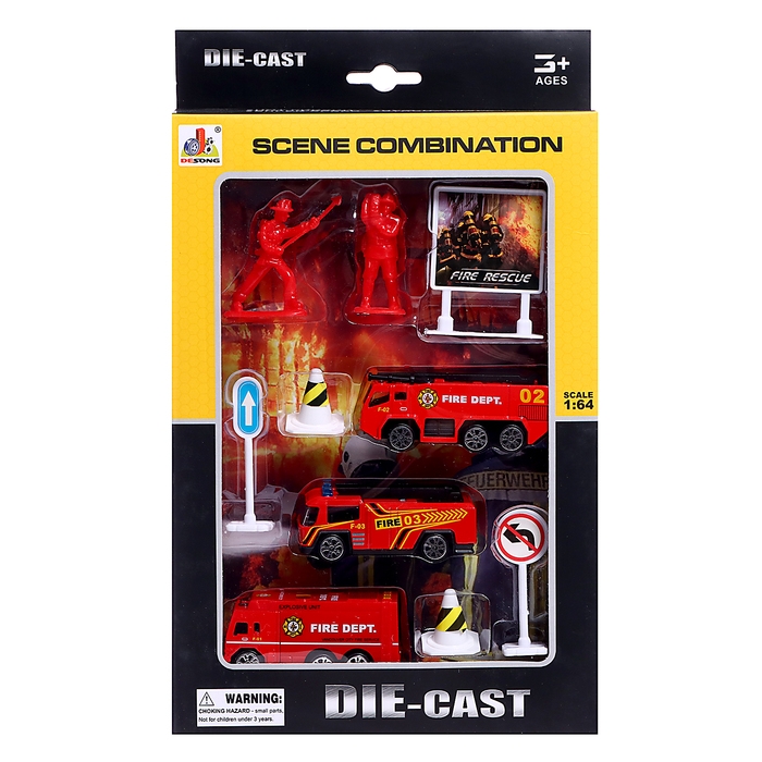 Игровой набор &laquo;Спецтехника&raquo;, с 3 машинами и аксессуарами, цвет МИКС