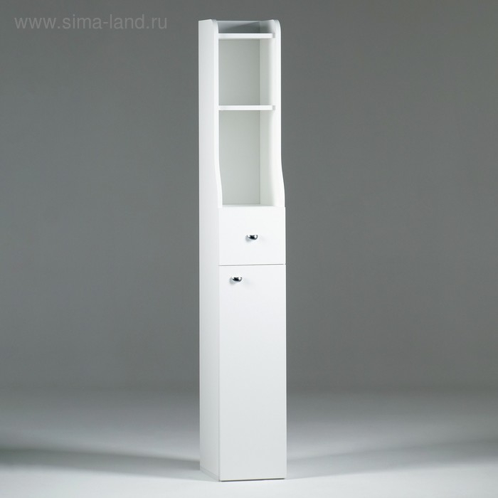 Пенал для ванной комнатынапольный "Вега 2401" белый, 24 х 30 х 160 см