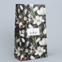 Пакет подарочный с лентой, упаковка, &laquo;Люблю тебя очень&raquo;, 13 х 23 х 7 см