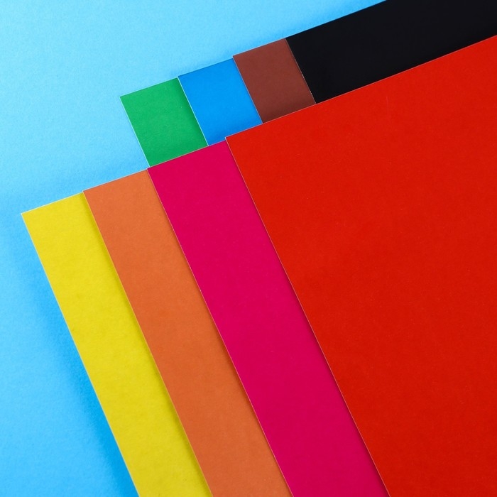 Картон цветной, А4, 8 листов, 8 цветов, немелованный, односторонний, в папке, 220 г/м&sup2;, Смешарики