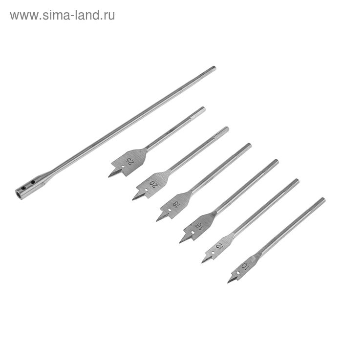 Набор сверл перовых ТУНДРА, шестигр. хвост., 10-12-16-18-20-25 мм + удлинитель 300 мм Набор сверл перовых ТУНДРА, шестигр. хвост., 10-12-16-18-20-25 мм + удлинитель 300 мм