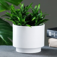 Фигурное кашпо &laquo;Цилиндр на ножке&raquo; 11х13см белое