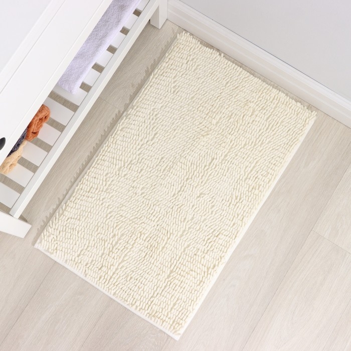 Коврик для дома Доляна «Букли длинные», 50×80 см, цвет молочный Коврик для дома Доляна «Букли длинные», 50×80 см, цвет молочный