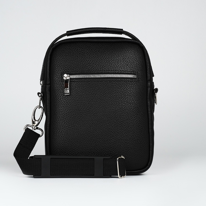 Сумка мужская через плечо TEXTURA, искусственная кожа, цвет чёрный