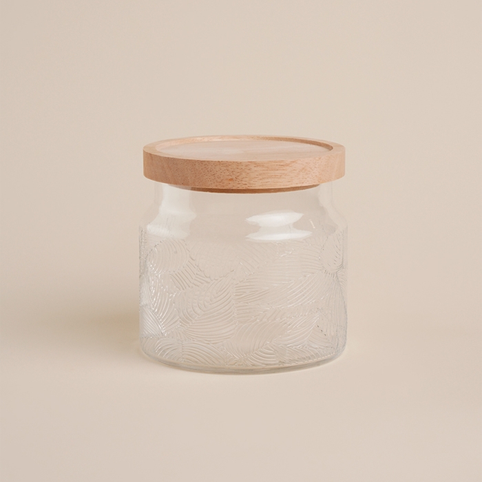 Банка стеклянная для хранения сыпучих продуктов SL Home &laquo;Ивелин&raquo;, 1 л, 12&times;12 см, с деревянной крышкой