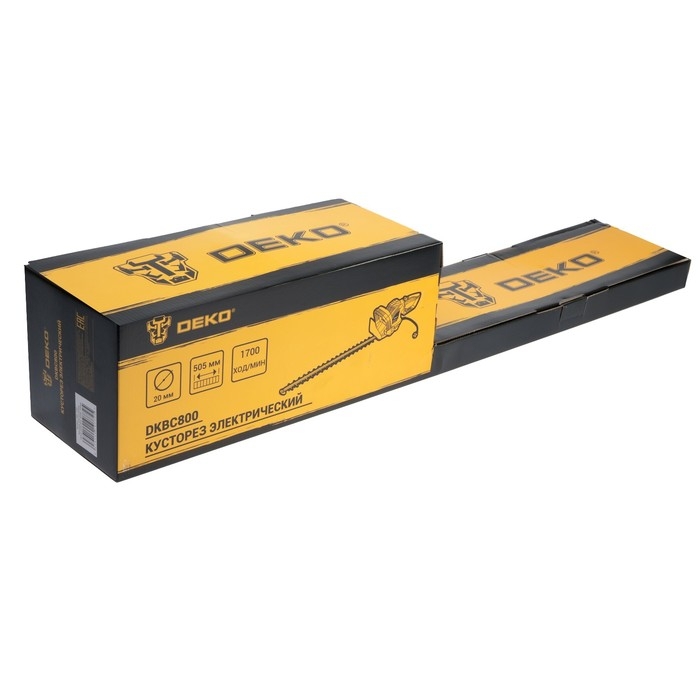 Кусторез электрический DEKO DKBC800, 800 Вт, лезвие 550 мм, 1700 ход/мин Кусторез электрический DEKO DKBC800, 800 Вт, лезвие 550 мм, 1700 ход/мин