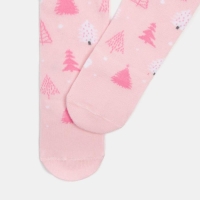 Новый год.Колготки Крошка Я "Ёлочки", розовый, рост 74-80 см
