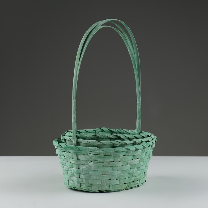 Набор корзин плетеных, 22х18х10/34 см, 24х19х10/36 см, 27х21х10/38 см, 3 шт, зелёные, бамбук 1029629 Набор корзин плетеных, 22х18х10/34 см, 24х19х10/36 см, 27х21х10/38 см, 3 шт, зелёные, бамбук 1029629