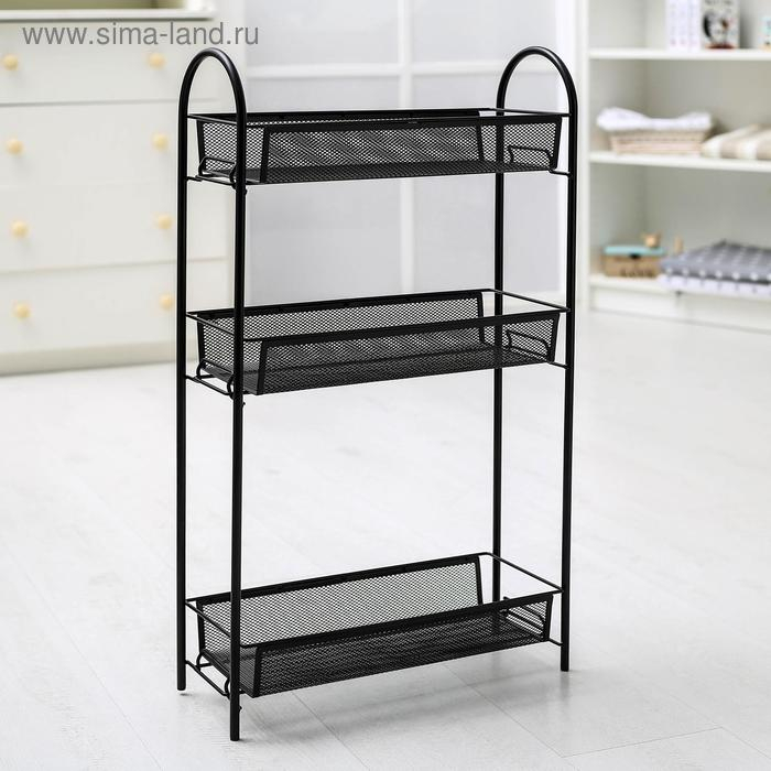 Этажерка &laquo;Ладья 13&raquo;, 43&times;17&times;75,5 см, цвет чёрный