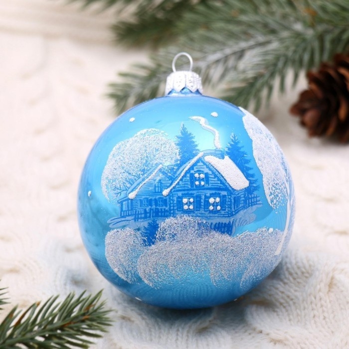 Шар "Зимний  2 "     8,5 см, микс