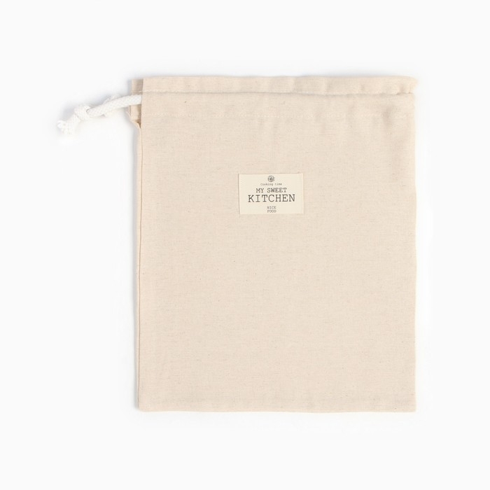 Мешочек текстильный Этель ECO, цв. молочный, 27х34 см, 70% хл, 30% лён, 190 г/м2