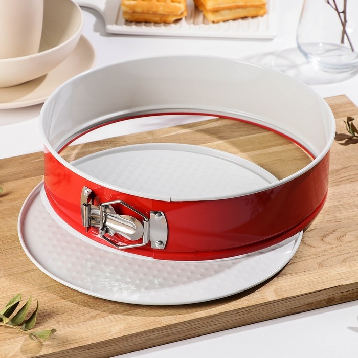 Набор форм для выпечки Доляна «Флёри. Круг», 3 предмета: d=18/23/26 см, съёмное дно, с керамическим покрытием, цвет МИКС Набор форм для выпечки Доляна «Флёри. Круг», 3 предмета: d=18/23/26 см, съёмное дно, с керамическим покрытием, цвет МИКС