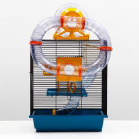 Клетка для грызунов трехярусная с лабиринтом и колесом, 39 x 29 х 64 см, микс цветов Клетка для грызунов трехярусная с лабиринтом и колесом, 39 x 29 х 64 см, микс цветов