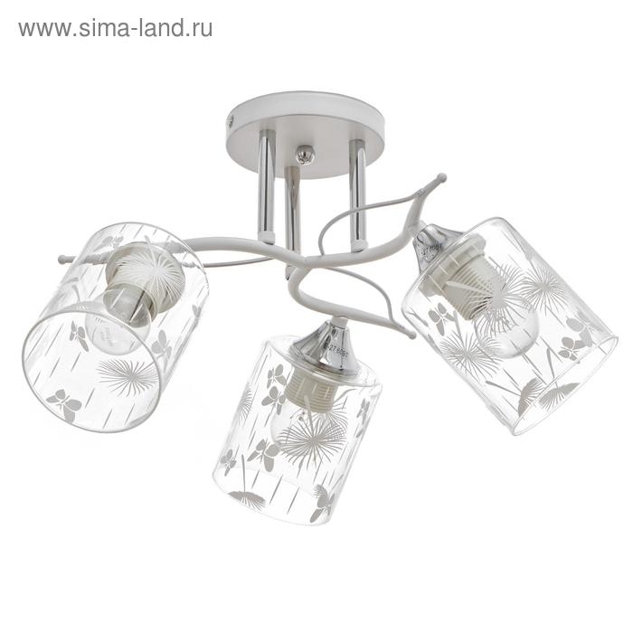 Люстра ГАЛЛОП 880531 3х60Вт Е27 белый матовый/хром
