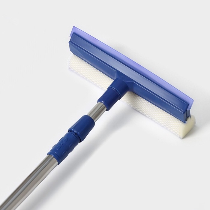 Щётка для окон Доляна, телескопическая стальная ручка 46(76) см, сгон 20 см, насадка поролон 20&times;8 см